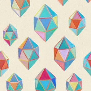 Painted Geometric Shapes / Gemstones - large