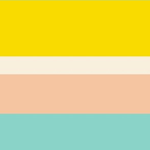 Stripes teal peach yellow and cream