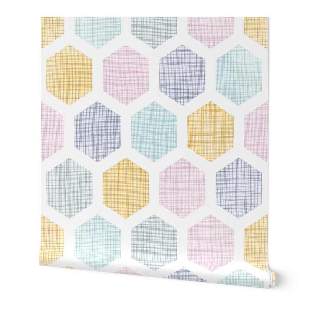 Textured Colorful Hexagons