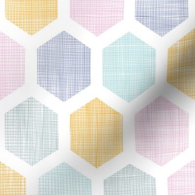 Textured Colorful Hexagons