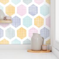 Textured Colorful Hexagons