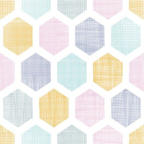 Textured Colorful Hexagons