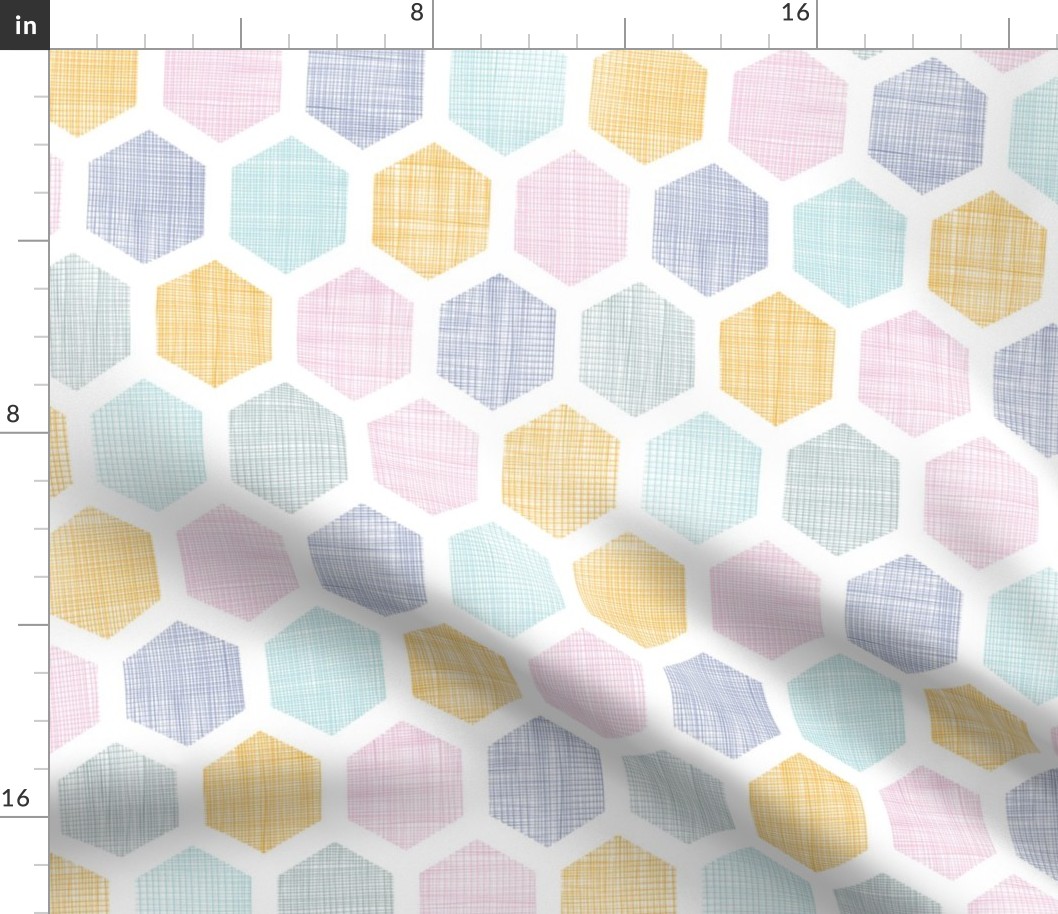 Textured Colorful Hexagons