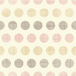 Textured vintage textile polka dots