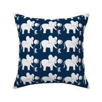 LARGE SCALE Lets Be Friends Navy and Grey Elephant and Mouse-ch-ch
