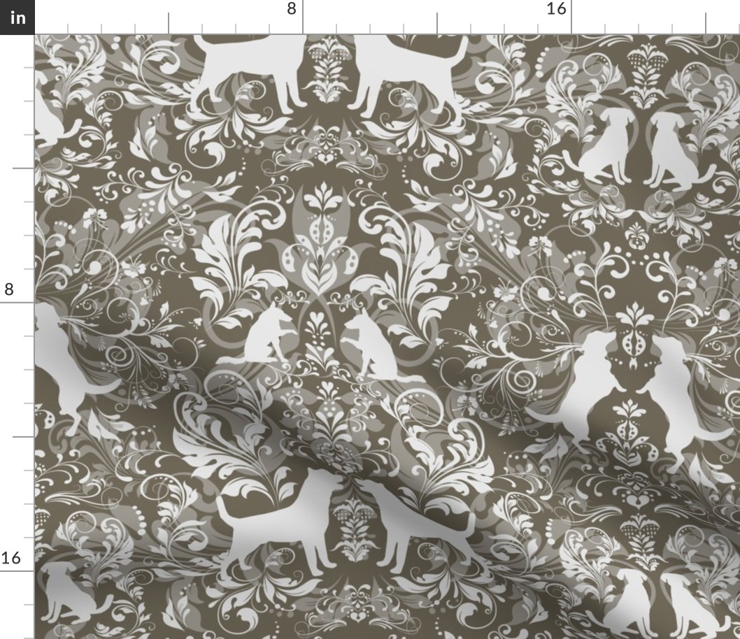 Dog damask Farrow Ball Pantalone