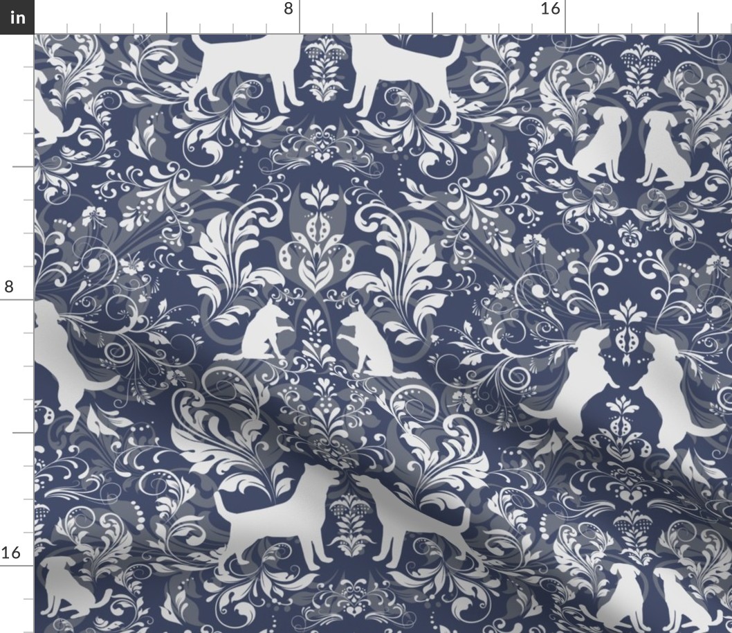 Dog damask Farrow Ball Serge