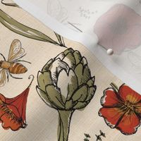 The art of bee keeping  Bees Artichoke Poppy Floral