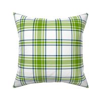 hiker's plaid - leaf green, navy and white