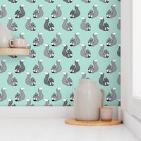 Cute kids mint blue squirrel forest animal woodland theme