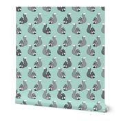 Cute kids mint blue squirrel forest animal woodland theme