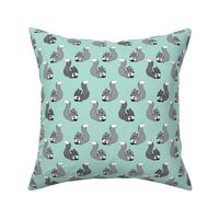 Cute kids mint blue squirrel forest animal woodland theme