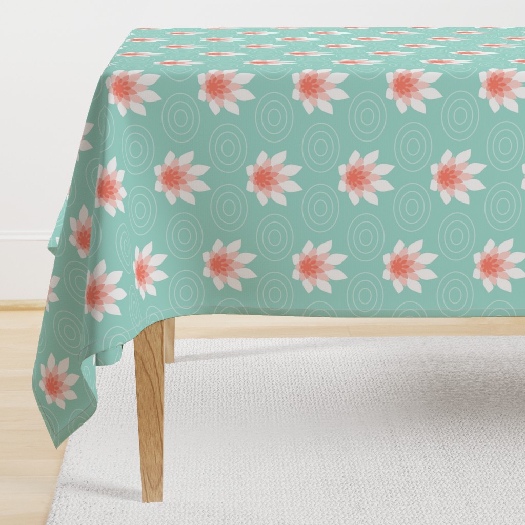 04176969 : flameflower ripple : coral + mint