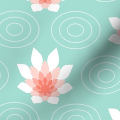 04176969 : flameflower ripple : coral + mint