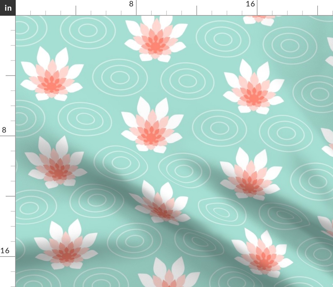 04176969 : flameflower ripple : coral + mint