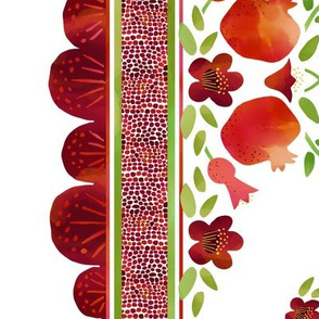 Pomegranates Border 1 on White