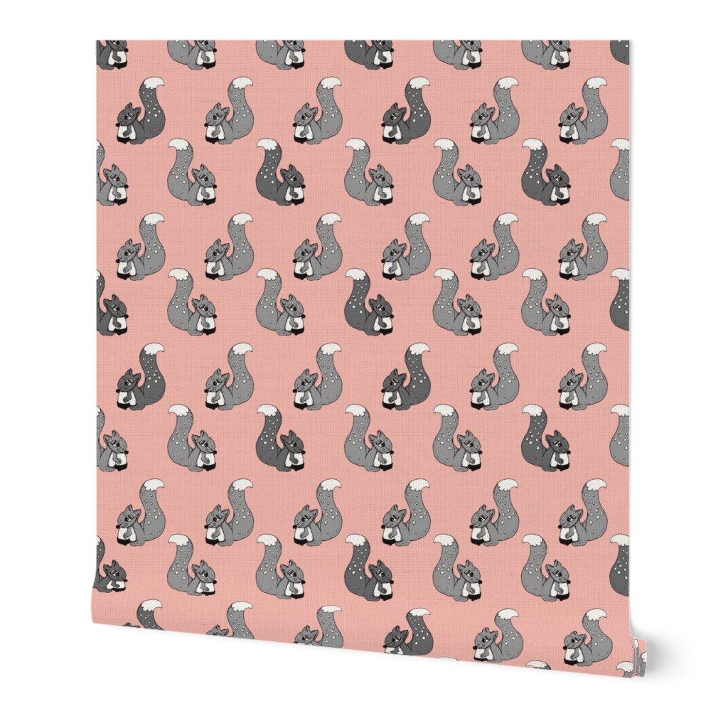 Cute kids pink coral squirrel forest animal woodland theme for girls