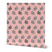 Cute kids pink coral squirrel forest animal woodland theme for girls