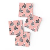 Cute kids pink coral squirrel forest animal woodland theme for girls