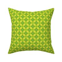 Yellow and Green Op Art Geometic