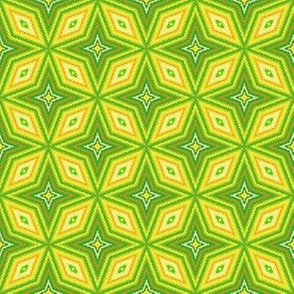 Yellow and Green Op Art Geometic
