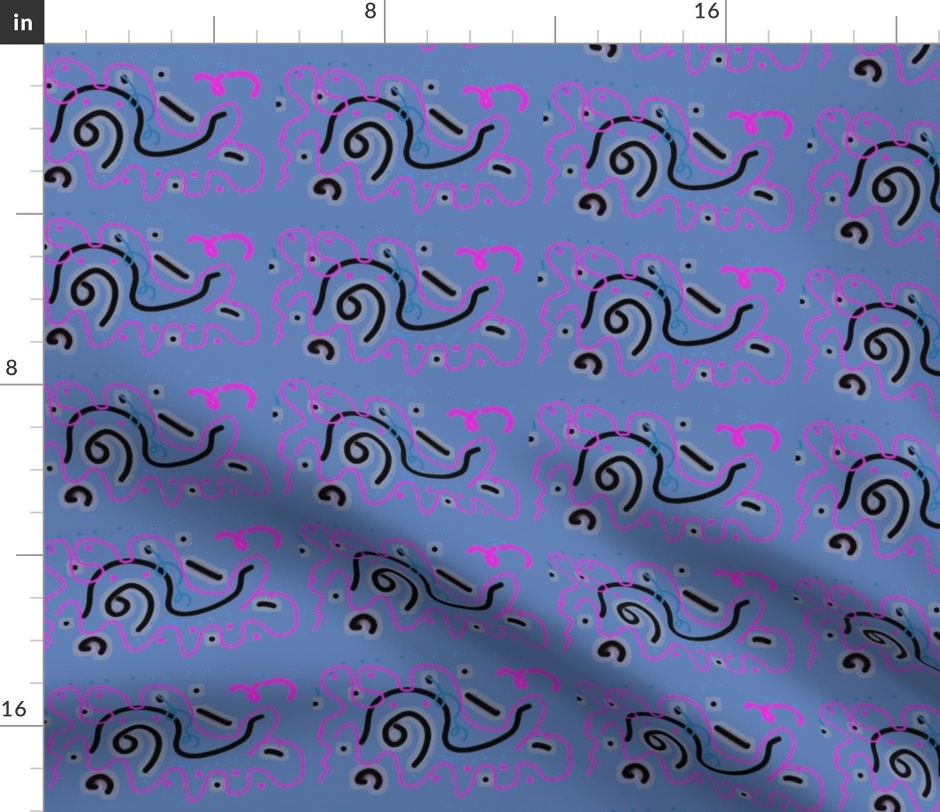 Periwinkle-Pink, Black Squiggle