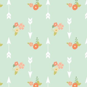 Arrows And Flowers Fabric, Wallpaper and Home Decor