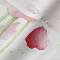 Watercolor Poppy border print - version 2