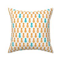 Cute tropical summer bikini pineapple print orange and aqua blue illustration pattern