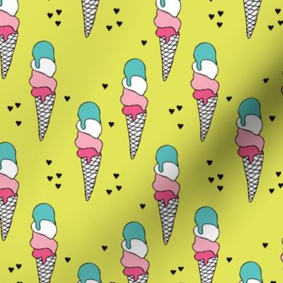 Popsicle ice cream cone candy land summer illustration ice-cream print for girls