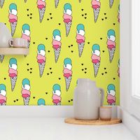 Popsicle ice cream cone candy land summer illustration ice-cream print for girls