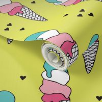 Popsicle ice cream cone candy land summer illustration ice-cream print for girls