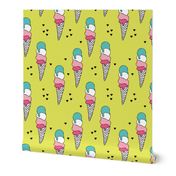 Popsicle ice cream cone candy land summer illustration ice-cream print for girls