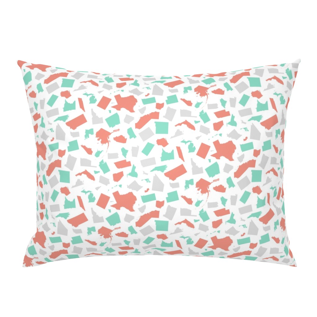 United States (Coral, mint, gray)