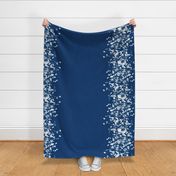 cyanotype poppy border for 42 inch wide fabric