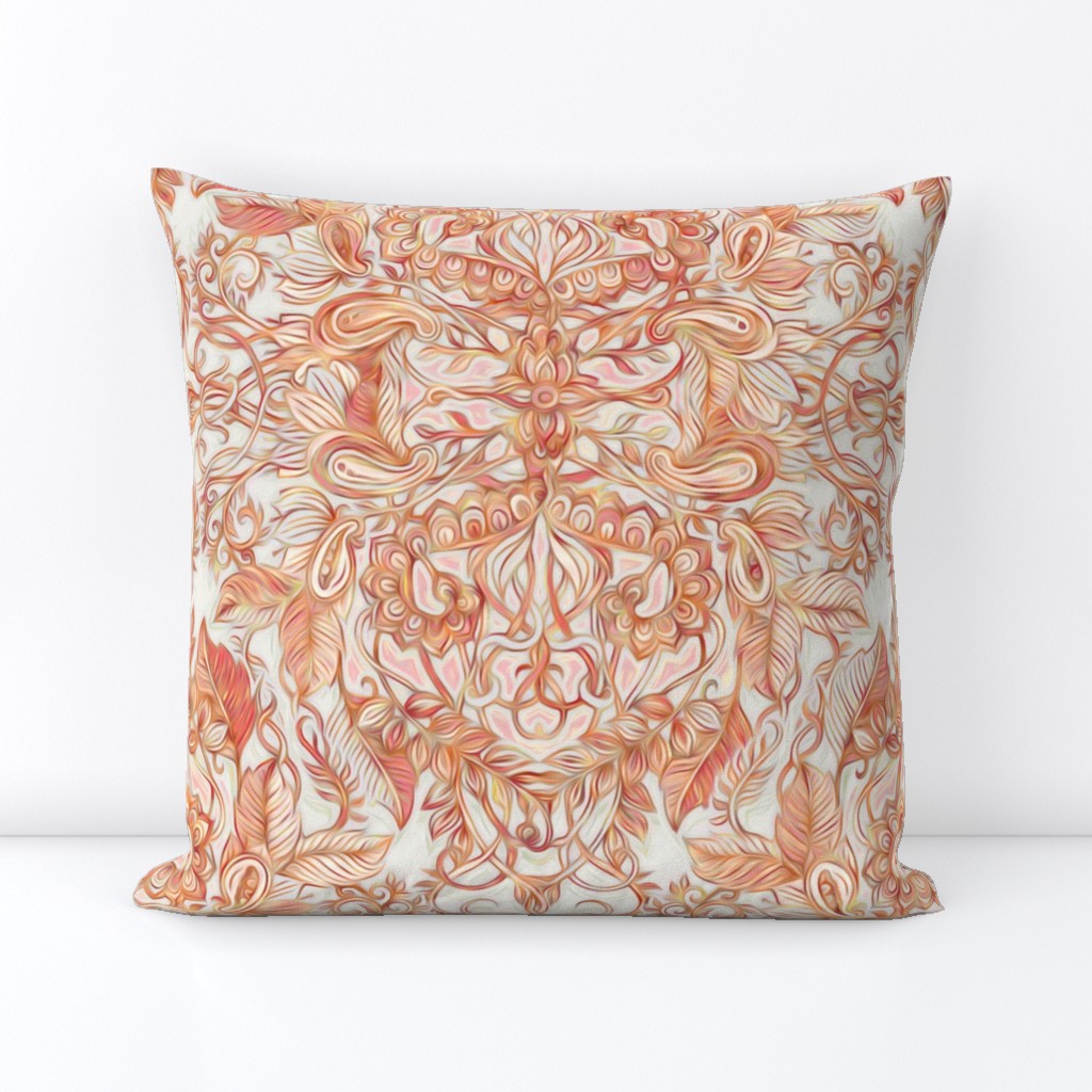 Autumn Peach Art Nouveau Pattern