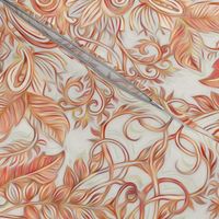 Autumn Peach Art Nouveau Pattern