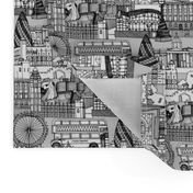 London toile black white