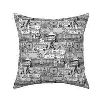 London toile black white