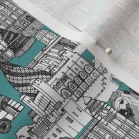 London toile blue