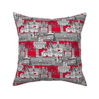 London toile red