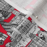 London toile red