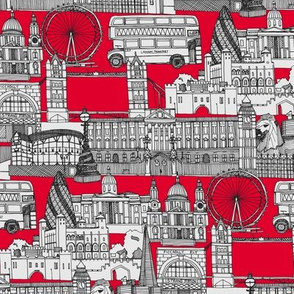 London toile red