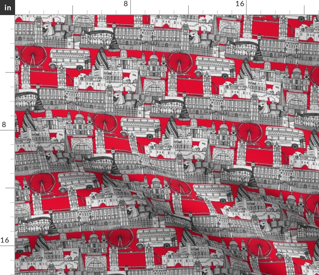 London toile red