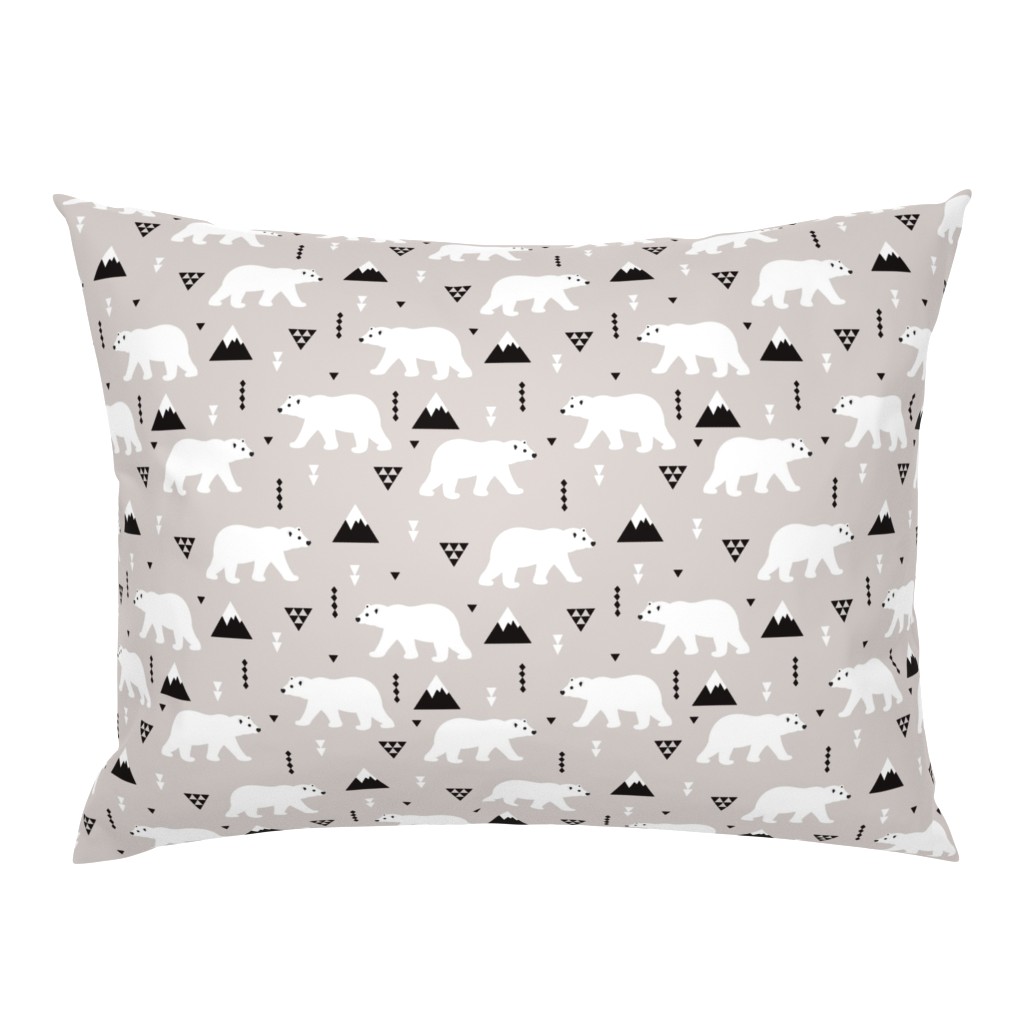 Cute polar bear winter mountain geometric triangle print XL