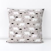 Cute polar bear winter mountain geometric triangle print XL