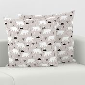 Cute polar bear winter mountain geometric triangle print XL