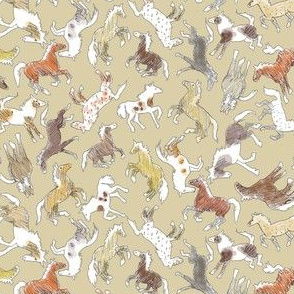 Wild Horses, Tinted on Beige