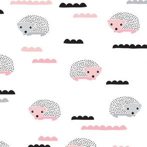 Cute little hedgehog animal summer garden animals illustration print for kids