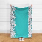Mother's Day Teal Floral Border Print